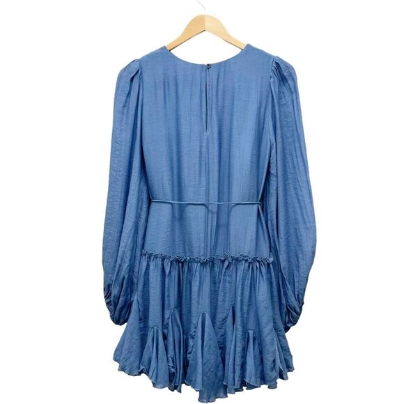 NWT Hello Molly Once In A Blue Moon Ruffled Dress Denim Blue Women’s Size Small - Picture 3 of 15